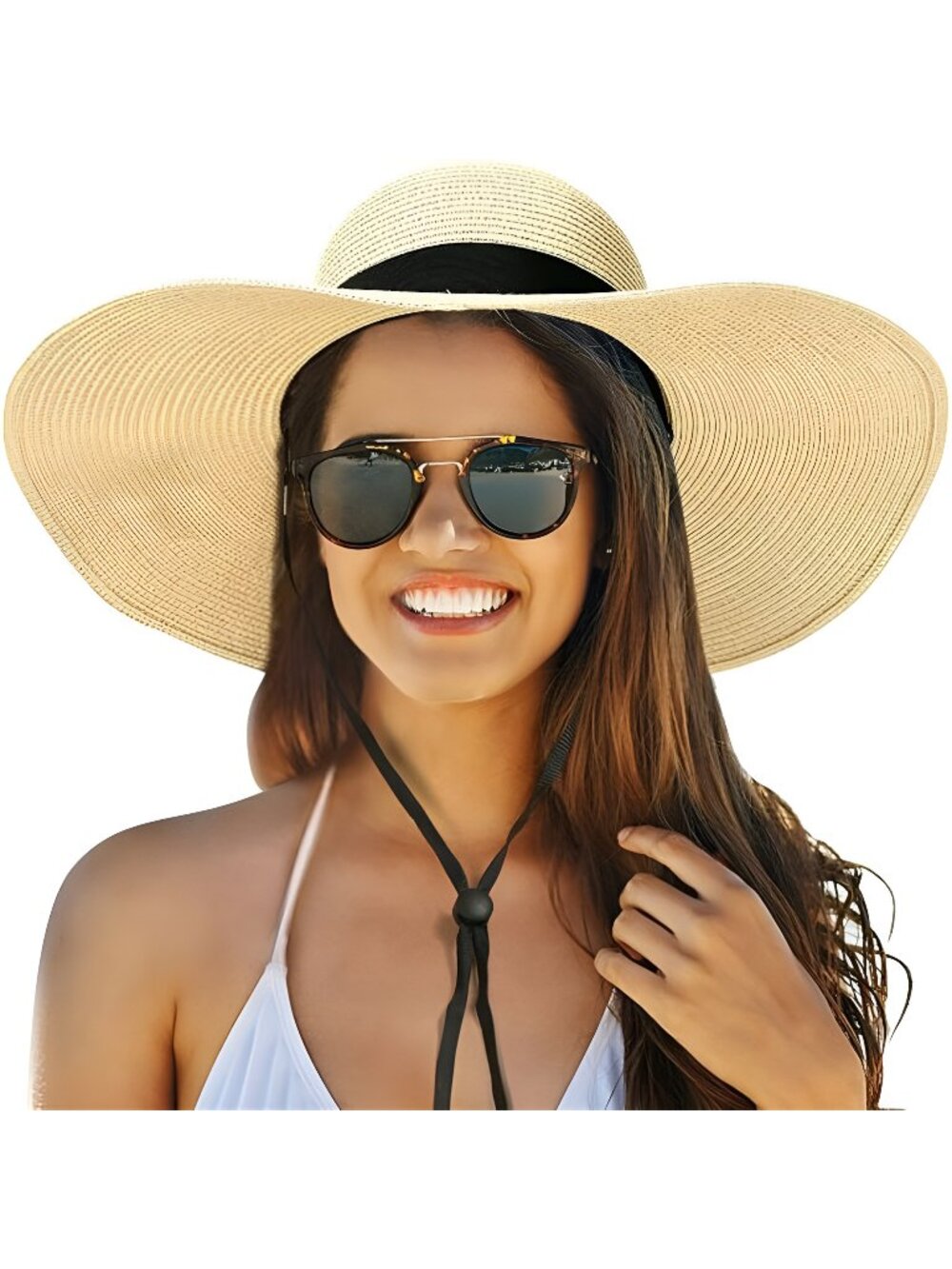 Beach Hats for Women, Foldable Sun Hat, Boho Wide Brim Hats, Straw Visor Hat
